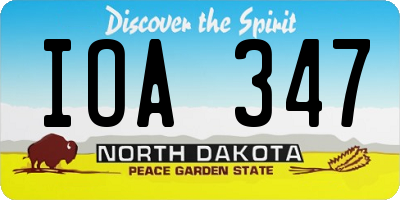 ND license plate IOA347