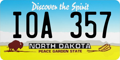 ND license plate IOA357