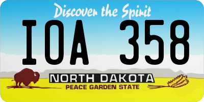ND license plate IOA358