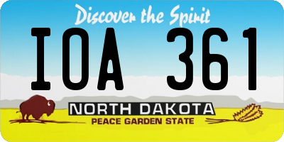 ND license plate IOA361