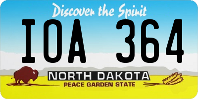ND license plate IOA364