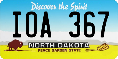 ND license plate IOA367