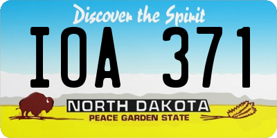 ND license plate IOA371