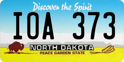 ND license plate IOA373
