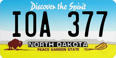 ND license plate IOA377