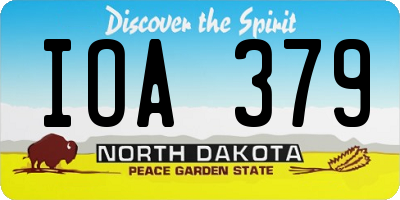 ND license plate IOA379