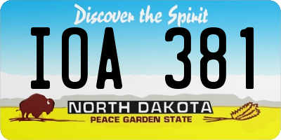 ND license plate IOA381