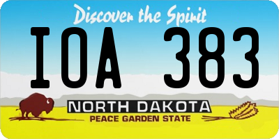 ND license plate IOA383