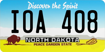 ND license plate IOA408