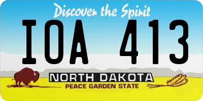 ND license plate IOA413