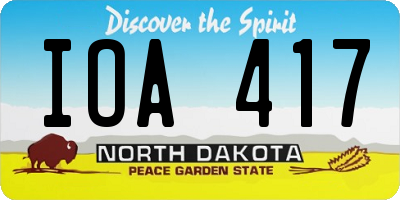 ND license plate IOA417