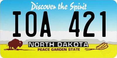 ND license plate IOA421