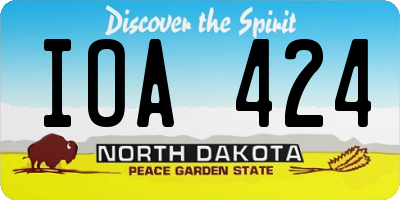 ND license plate IOA424