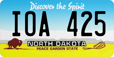 ND license plate IOA425