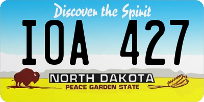 ND license plate IOA427