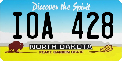 ND license plate IOA428