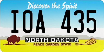 ND license plate IOA435