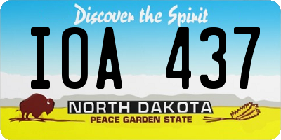 ND license plate IOA437