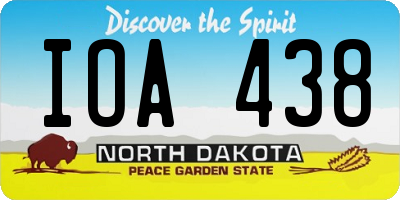 ND license plate IOA438