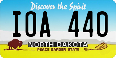 ND license plate IOA440