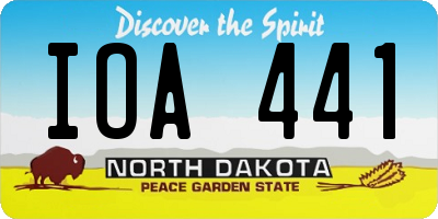 ND license plate IOA441