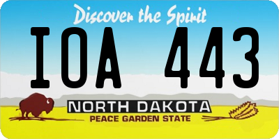 ND license plate IOA443
