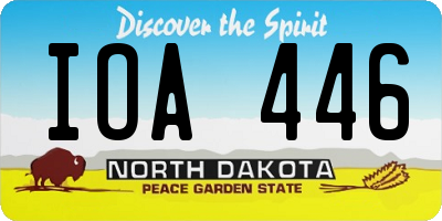 ND license plate IOA446