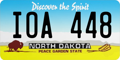ND license plate IOA448