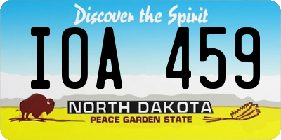 ND license plate IOA459