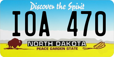 ND license plate IOA470