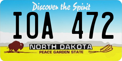 ND license plate IOA472