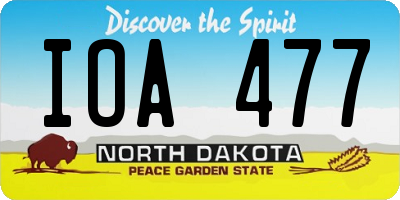 ND license plate IOA477
