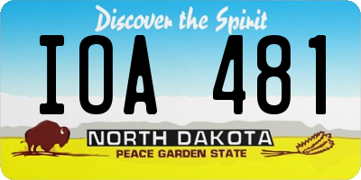 ND license plate IOA481