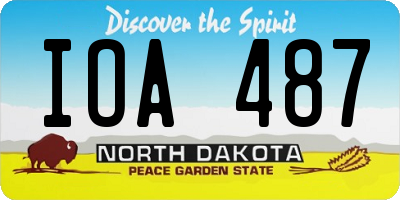 ND license plate IOA487