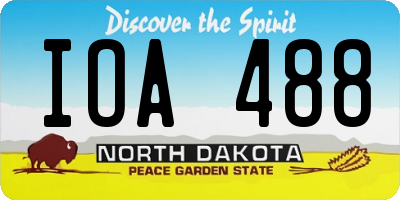 ND license plate IOA488