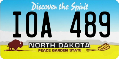 ND license plate IOA489