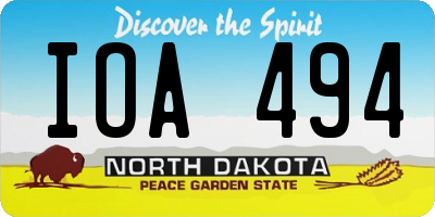 ND license plate IOA494