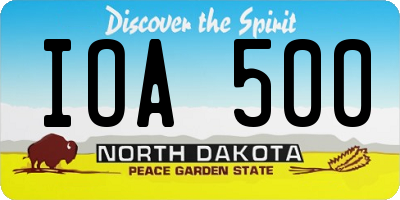 ND license plate IOA500