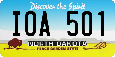 ND license plate IOA501