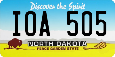 ND license plate IOA505