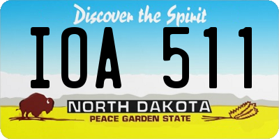 ND license plate IOA511