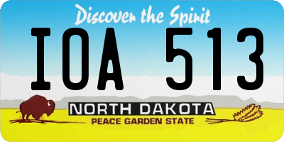 ND license plate IOA513