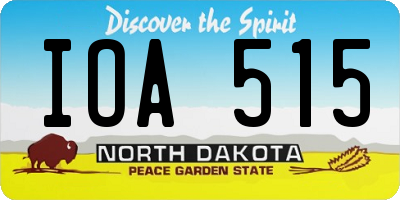 ND license plate IOA515