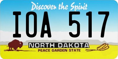 ND license plate IOA517