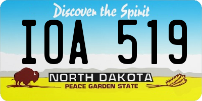 ND license plate IOA519