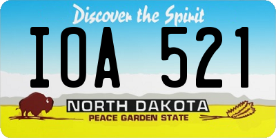 ND license plate IOA521