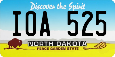 ND license plate IOA525