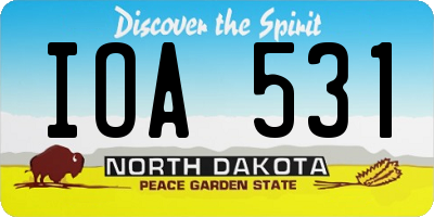 ND license plate IOA531