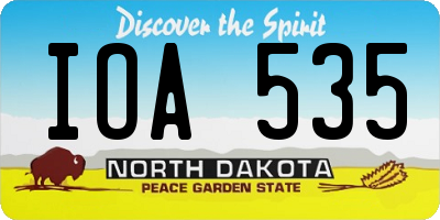 ND license plate IOA535
