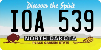 ND license plate IOA539